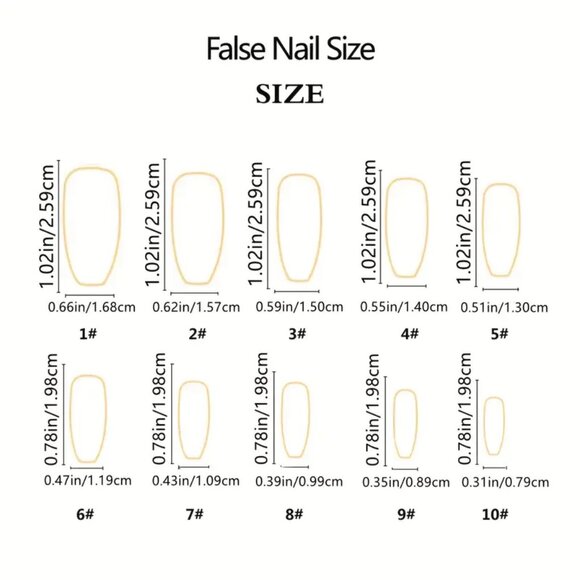 24pcs Glossy Long Square Fake Nails Light Brown Press On Nails With Champagne - Picture 2 of 3